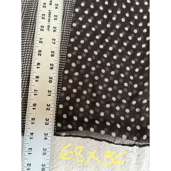 Women's Black & White Mixed Polka Dot Lightweight Scarf 68x36 Lightweight - Picture 3 of 3